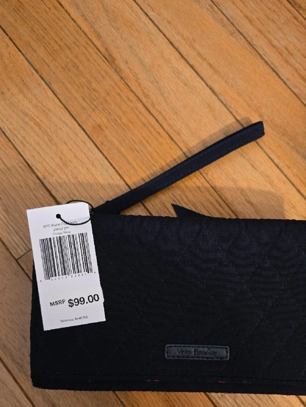 Vera Bradley Quilted Black Wristlet Clutch